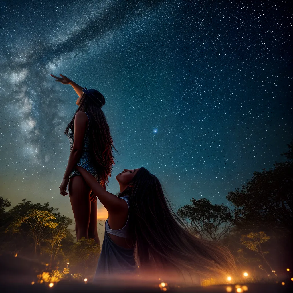 Fotos noite estrelada sonho imagens surreais