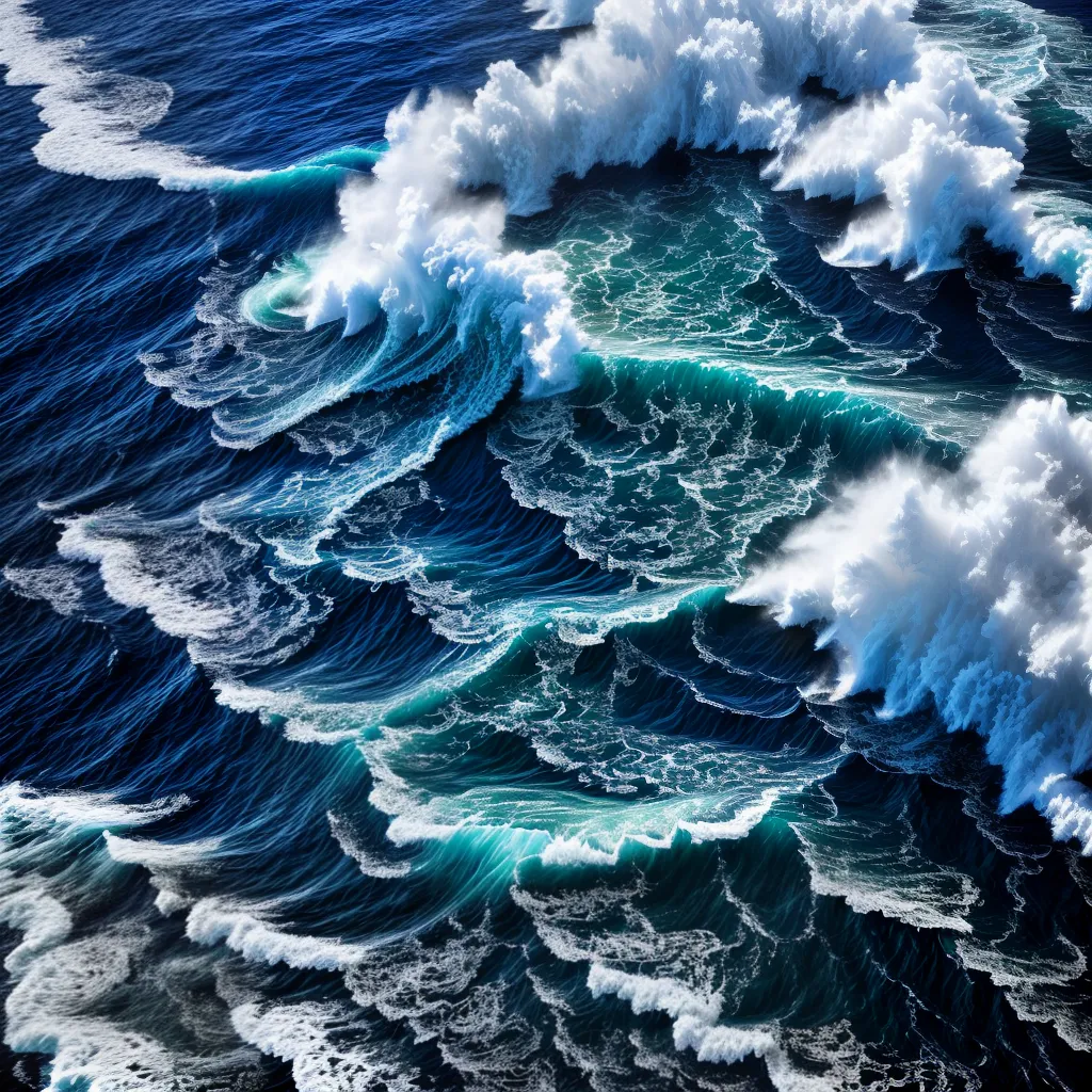 Fotos oceano azul ondas poderosos