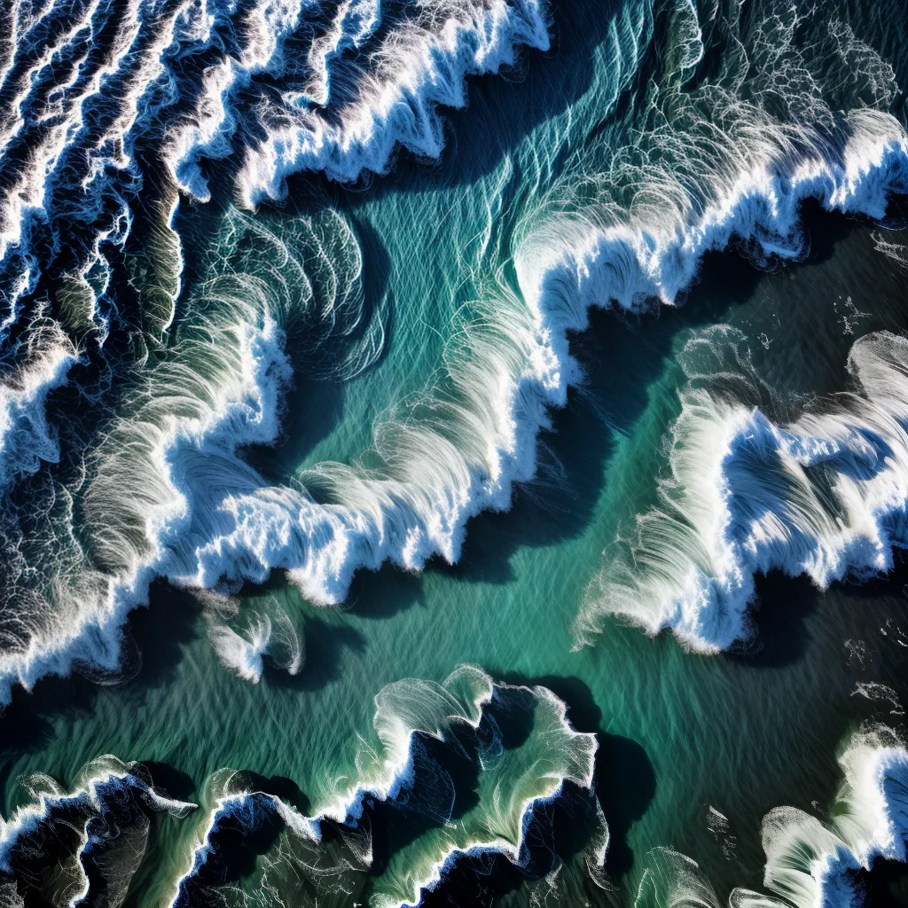 Fotos oceano azul ondas rochas poder