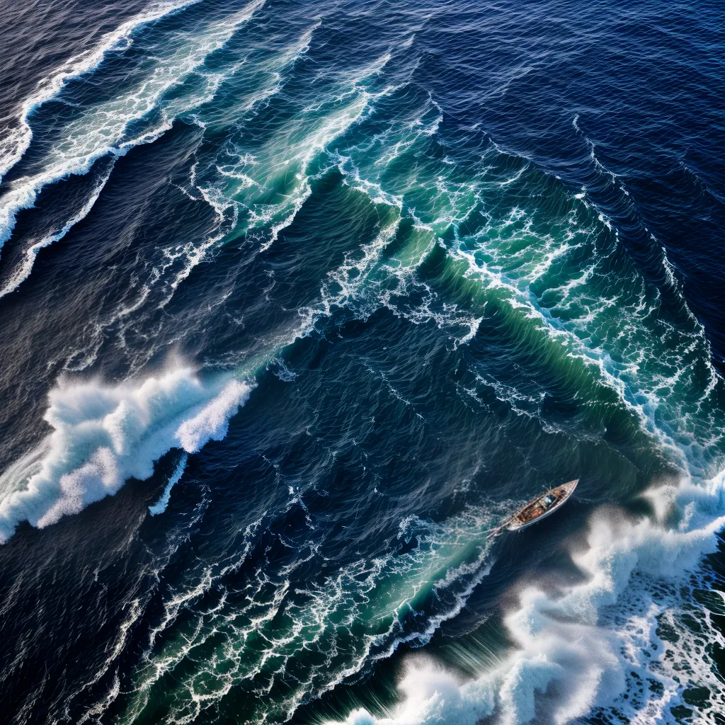 Fotos oceano azul rochas veleiro pequeno