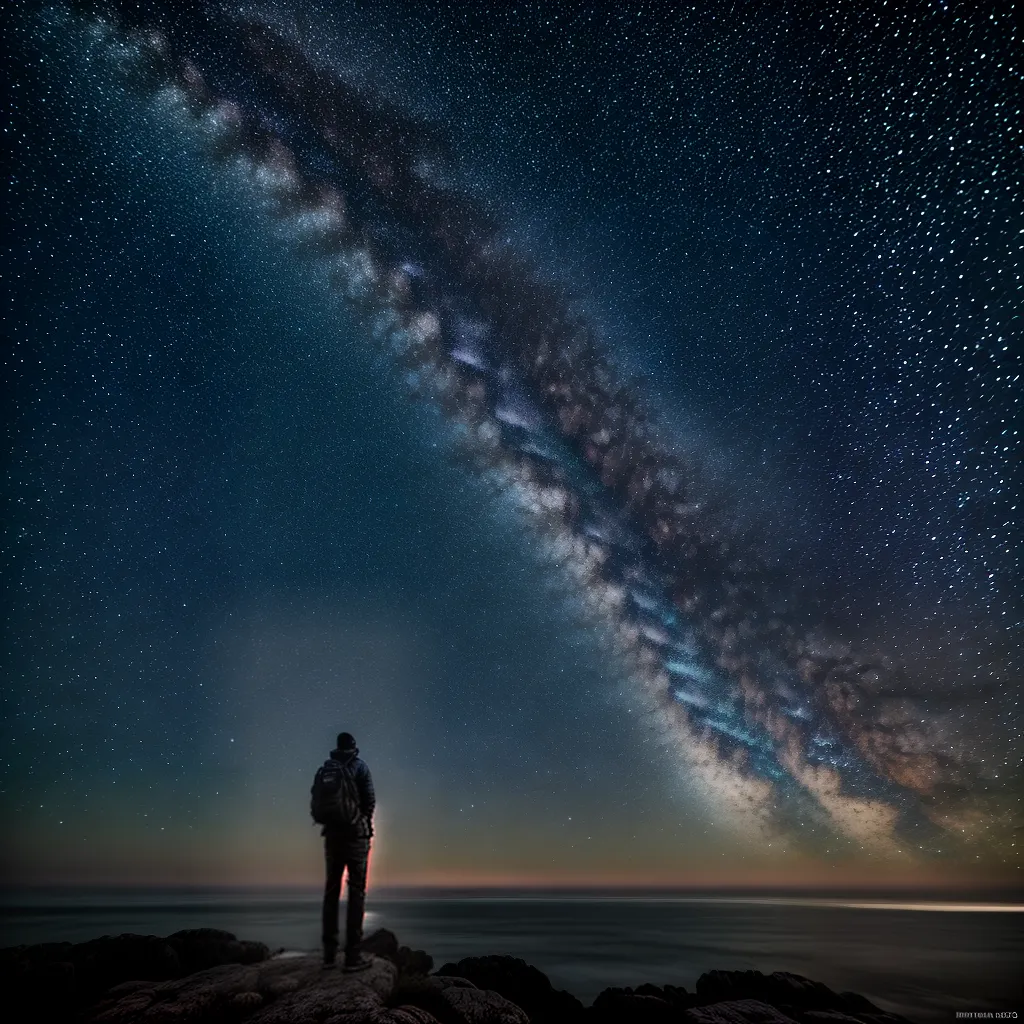 Fotos oceano estrelas silhueta misterio