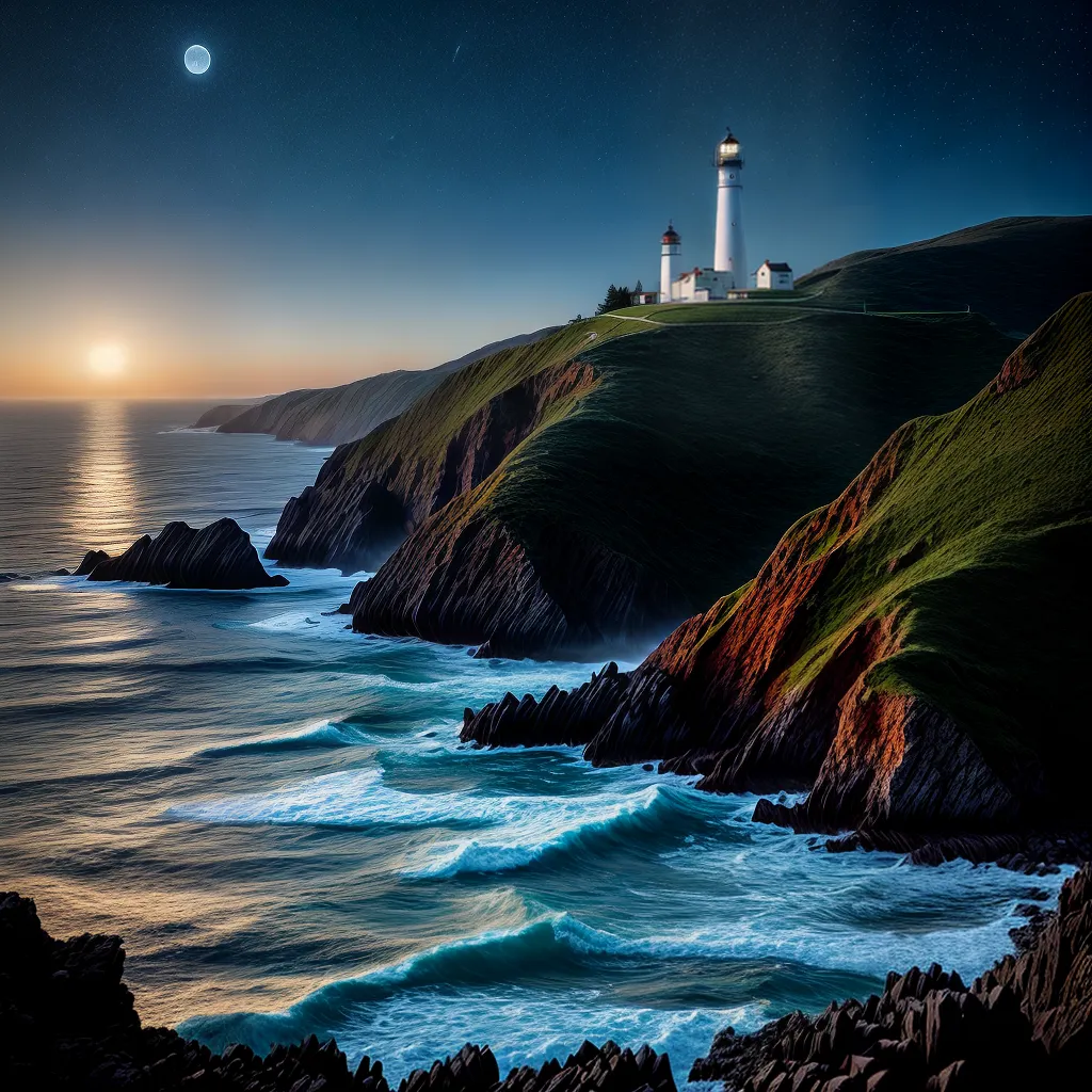 Desvendando os Mistérios dos Sonhos com o Mar e seus Luzeiros 4 Fotos oceano lua faro noite misterio