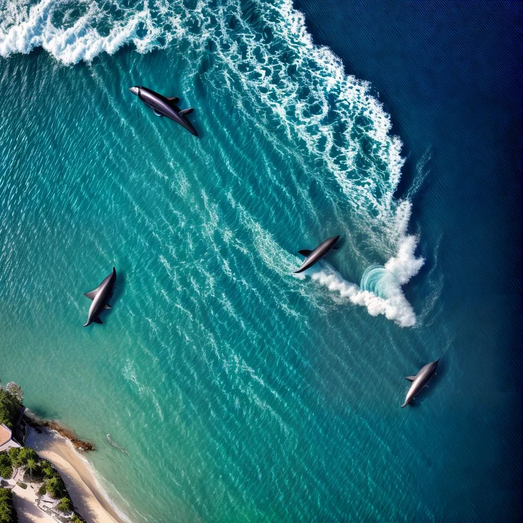 Fotos oceano sereno profundo golfinhos misterio