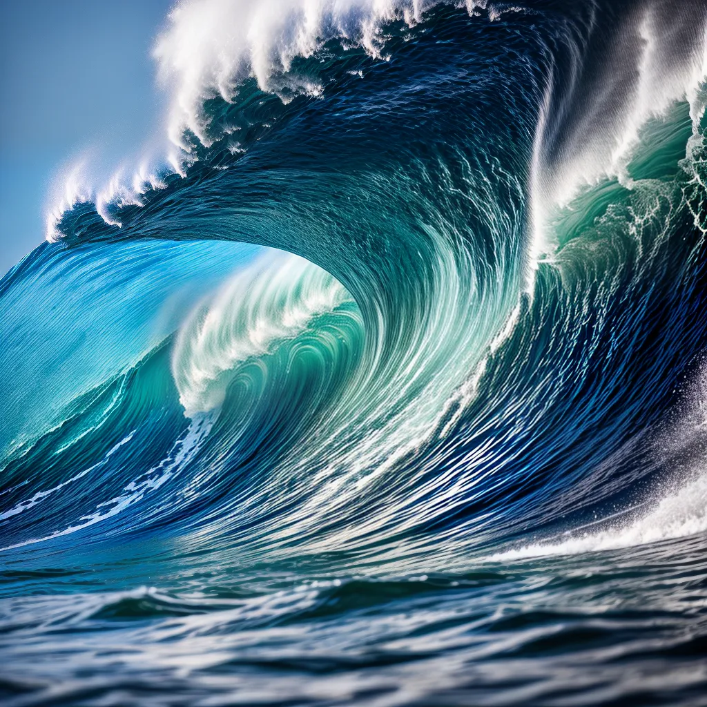 Fotos onda azul enorme desafio