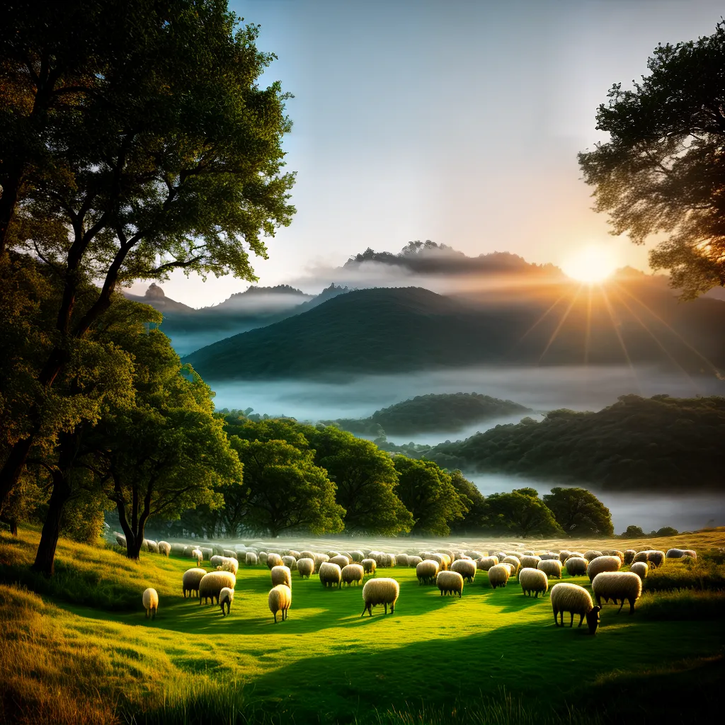 Fotos ovelhas pastando por do sol