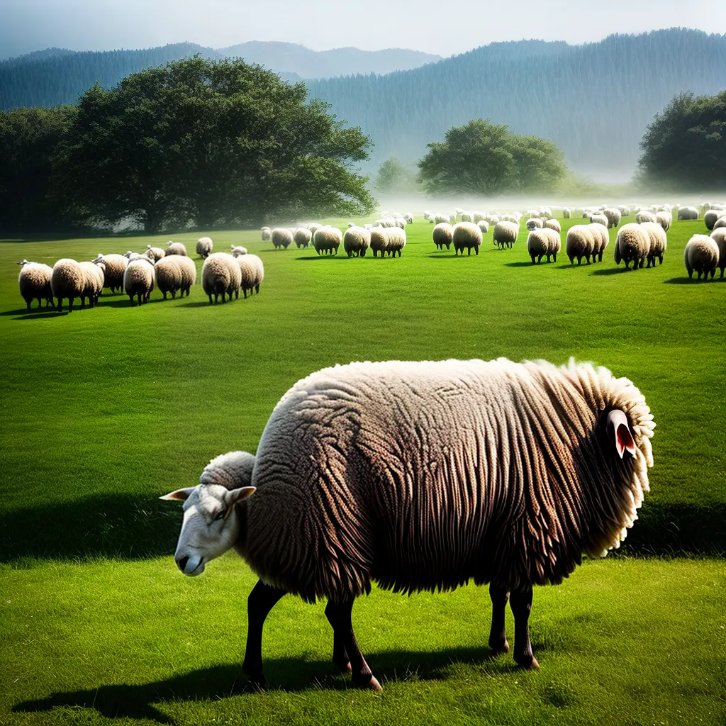 Olhar Além do Pomar: O que Significa Sonhar com Ovelhas 6 Fotos ovelhas pasto verde negro solidao