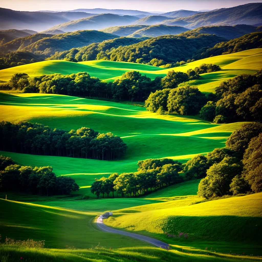 Fotos paisagem colinas verde natureza serenidade