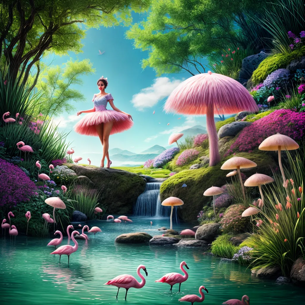 Interpretações de Sonhos: Flamingos, Fadas e Fungos 4 Fotos paisagem flamingos fadas cogumelos