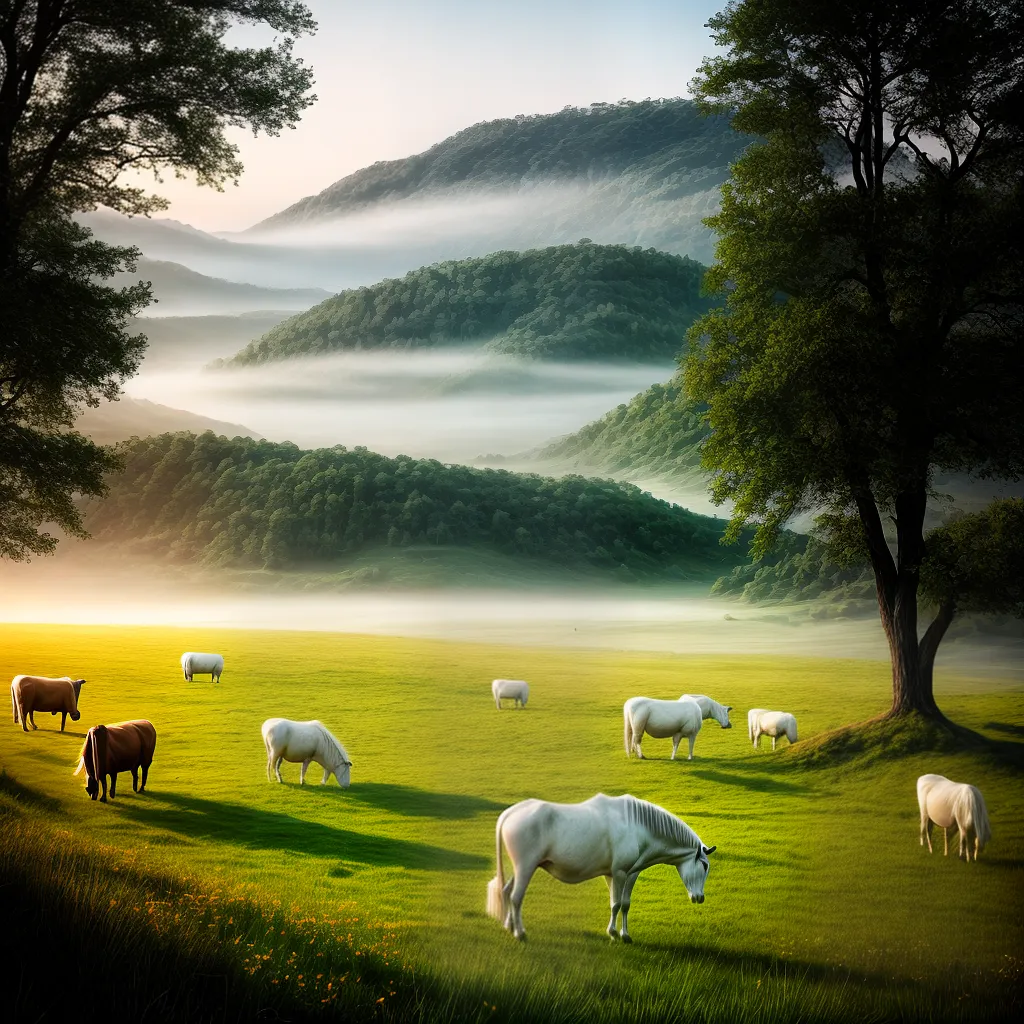 Fotos paisagem vaca cavalo branco sonho