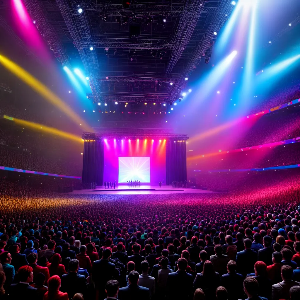 Fotos palco luzes publico artista show