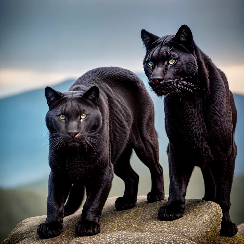 Fotos pantera negra montanha ceu noturno