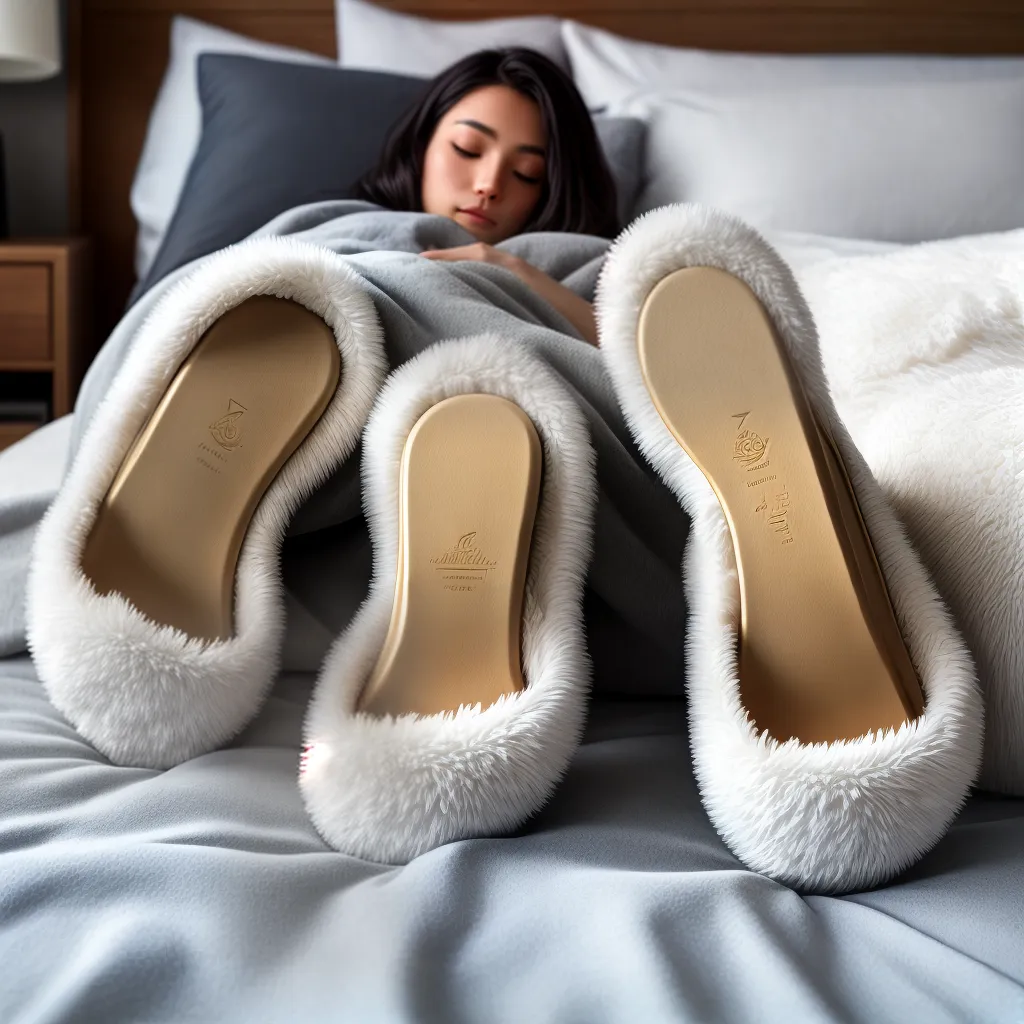 Fotos pantufa fofa sono fundo desfocado