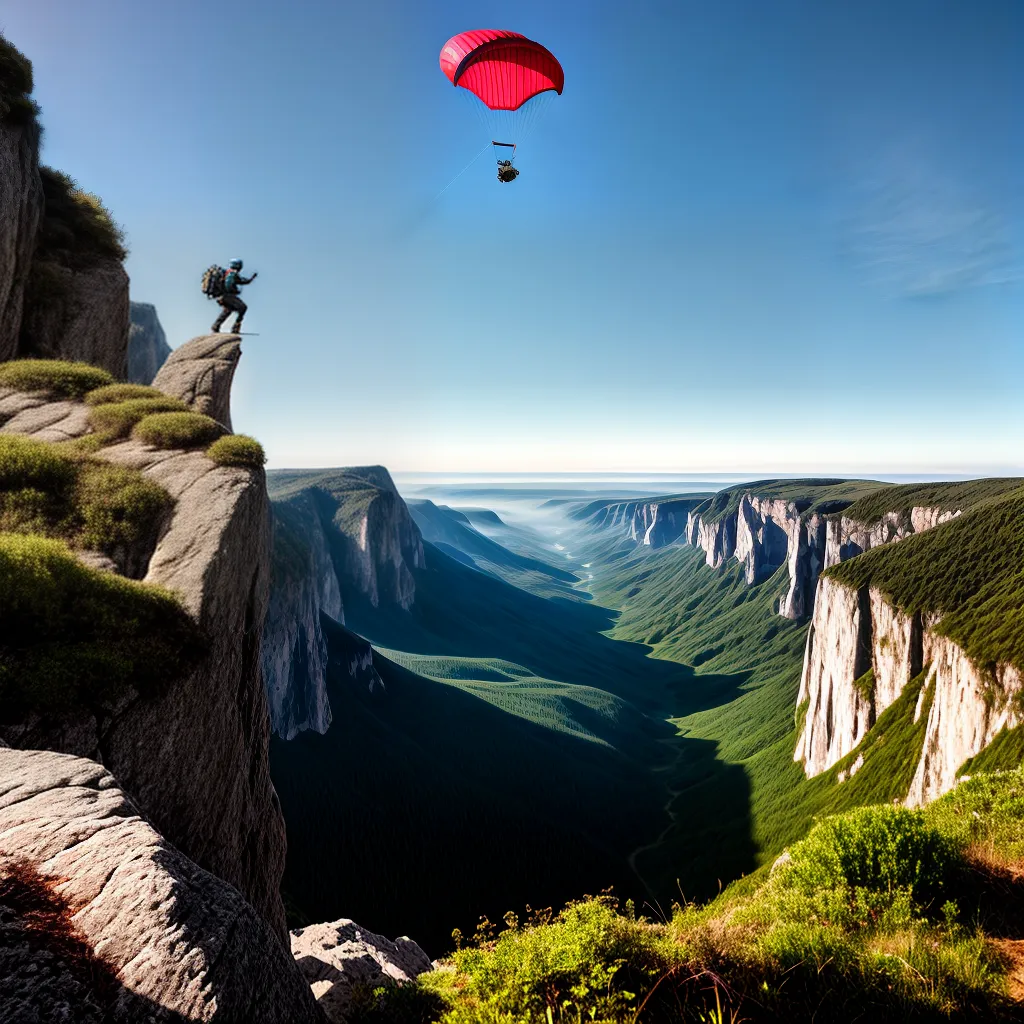 Fotos parapente paisagem por do sol aventura