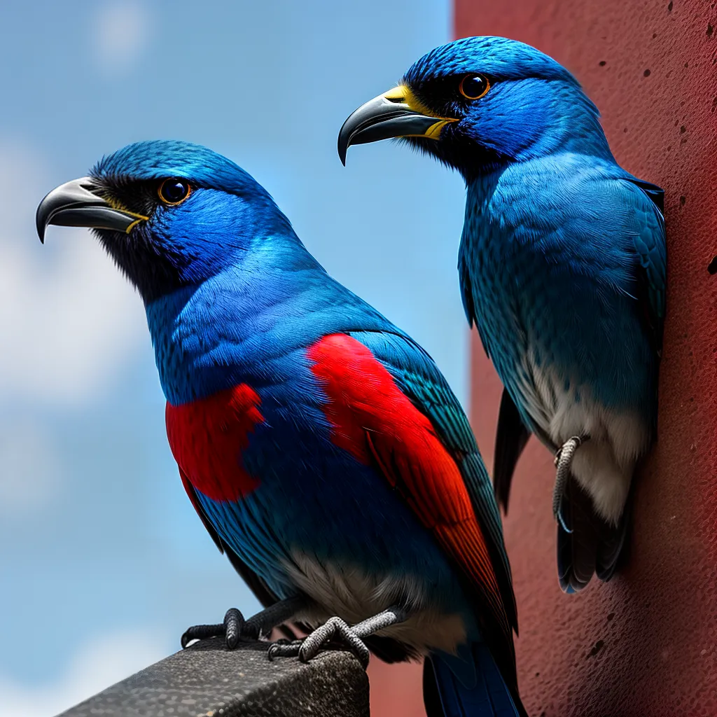 Fotos parede azul passaros criatividade