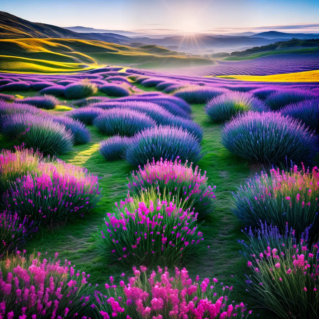 Fotos passaro colorido campo flores lavanda