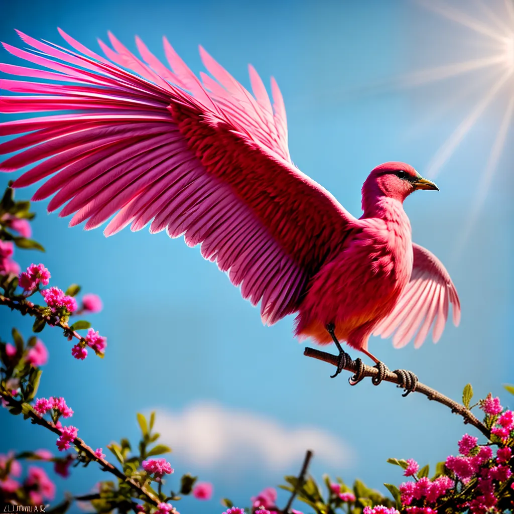Fotos passaro rosa ceu brilho amor