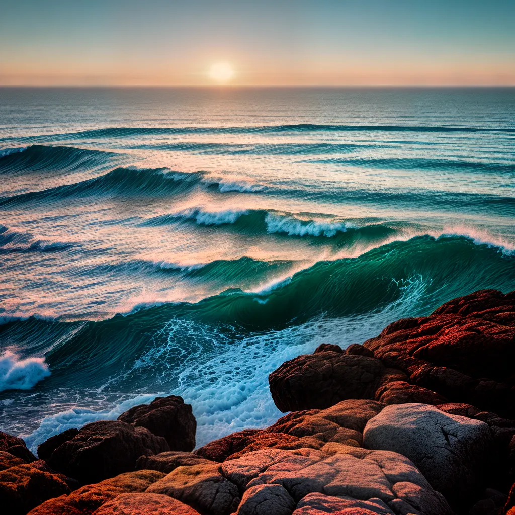 Fotos paz por do sol oceano serenidade 1