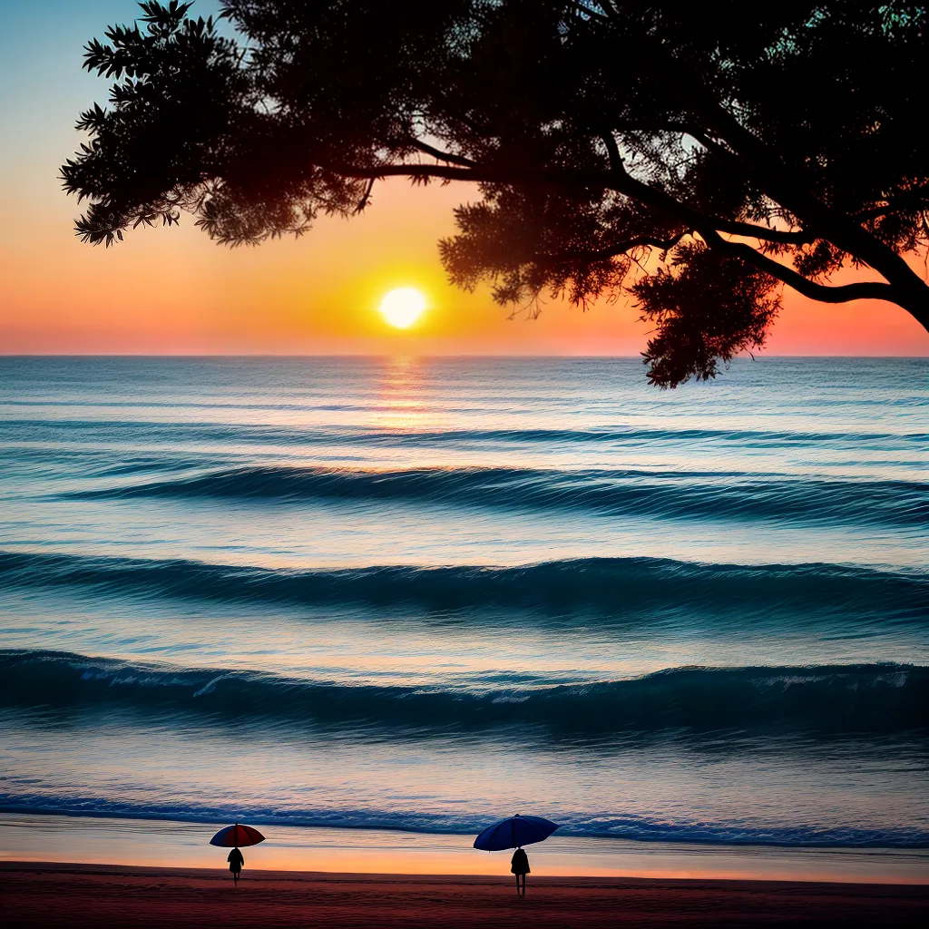 Fotos paz por do sol praia silhueta