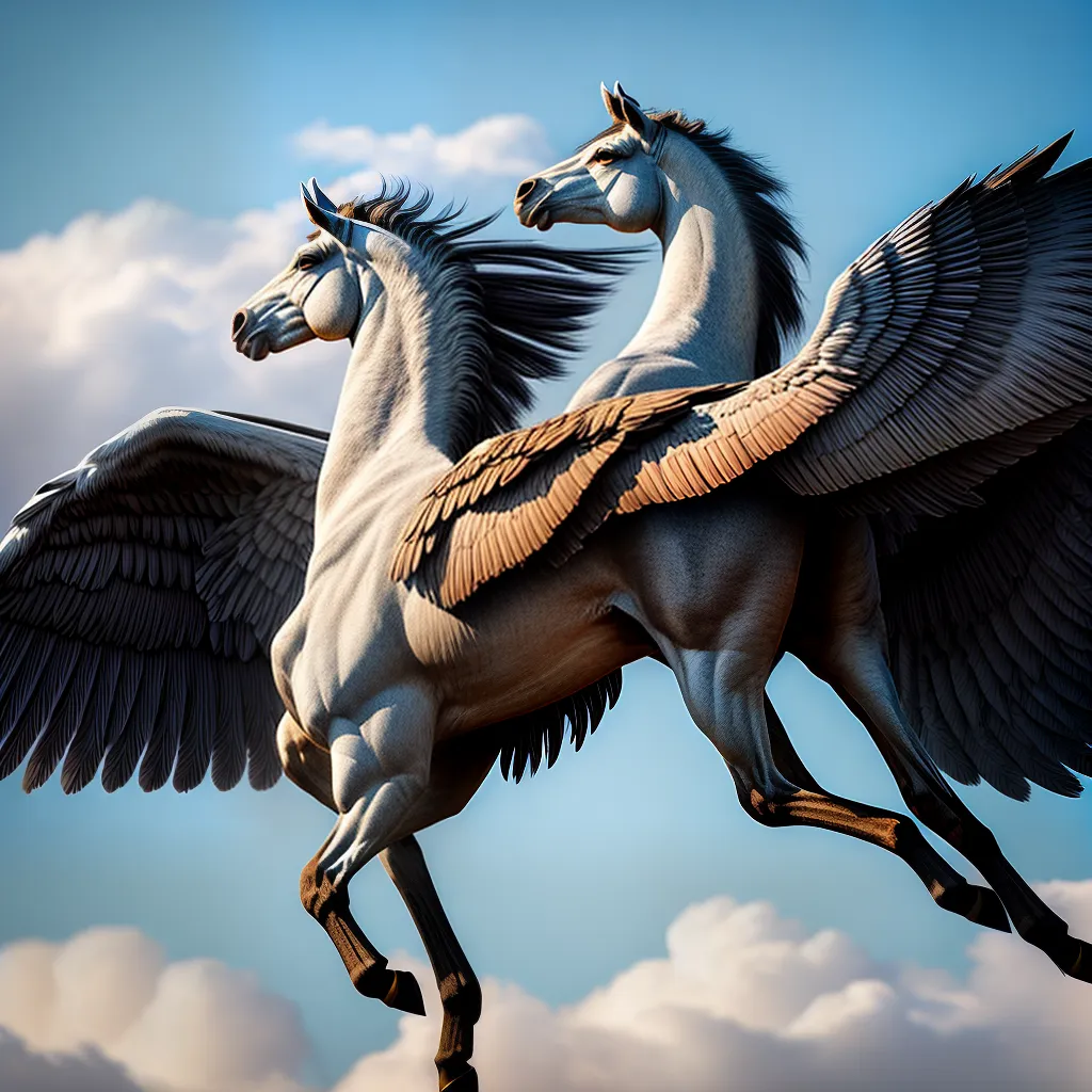 Cavalos alados e unicórnios: a mensagem por trás dos sonhos com animais fantásticos 3 Fotos pegaso voo nuvens magia 1
