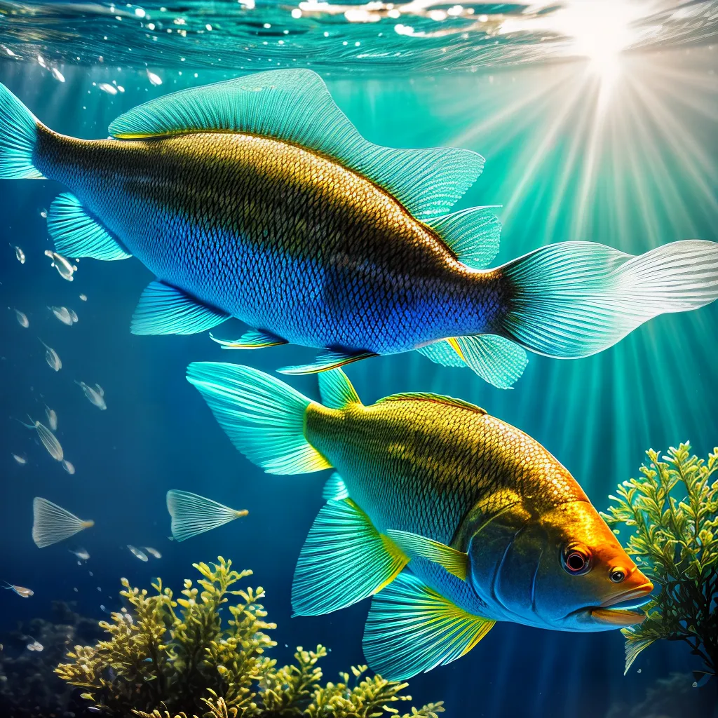 Fotos peixe dourado oceano azul bolhas