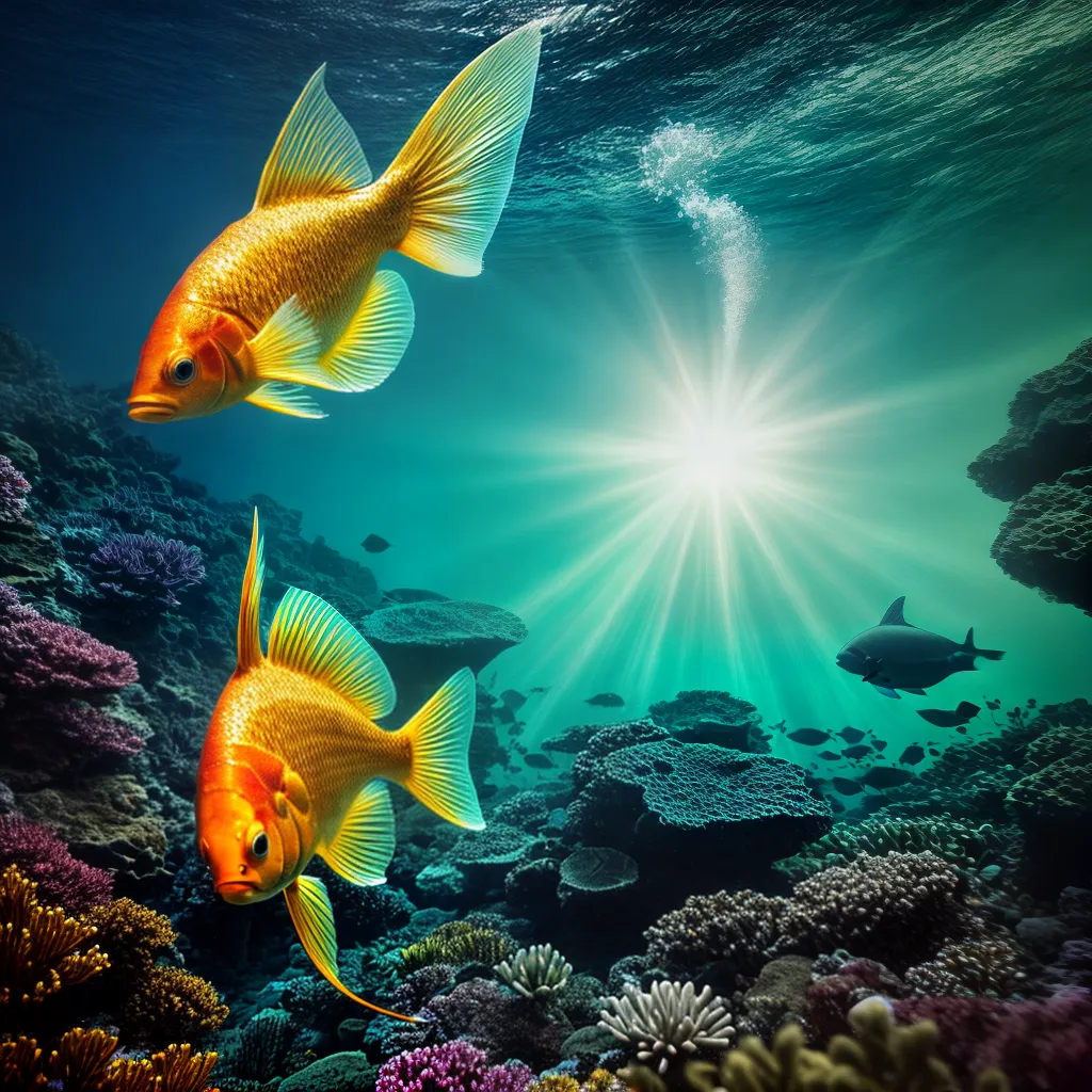 Fotos peixe dourado oceano onirico