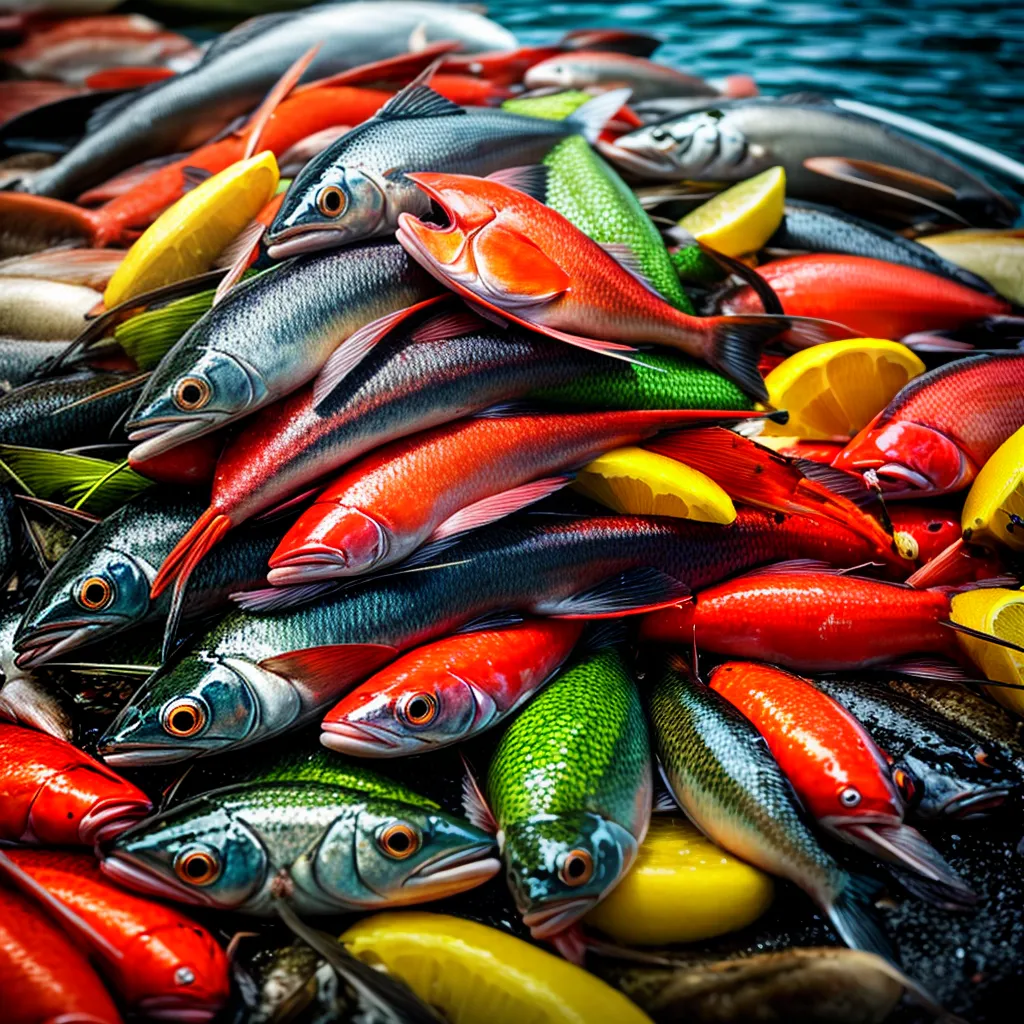 Descubra o significado de sonhar com pescado fresco. 4 Fotos pesca frutos do mar coloridos