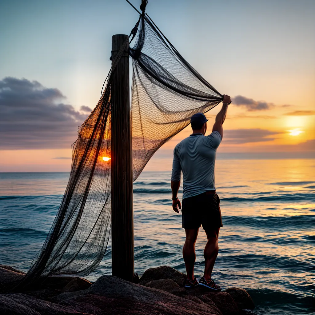 Fotos pescador por do sol rede frustracao