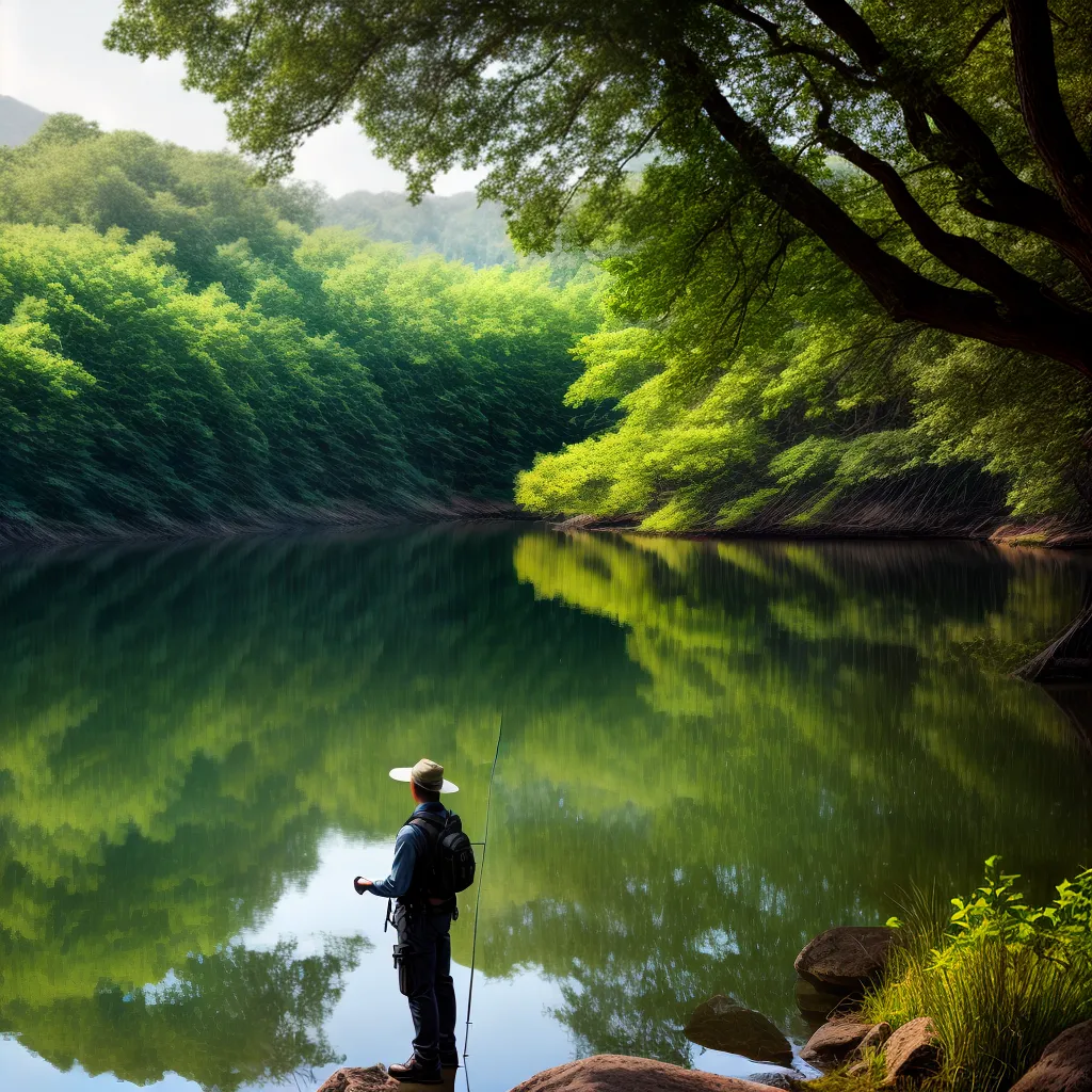 Explorando a natureza: o que significa sonhar com vara de pesca? 4 Fotos pescaria lago serenidade natureza 2