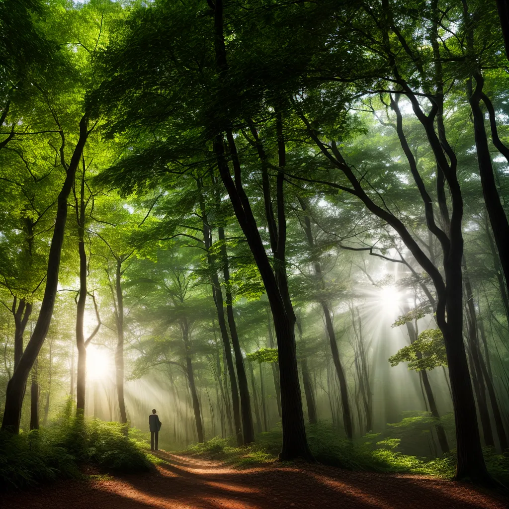 Significado dos sonhos com Árvores: Entre em contato com sua natureza interior 3 Fotos pessoa abraco floresta luz paz