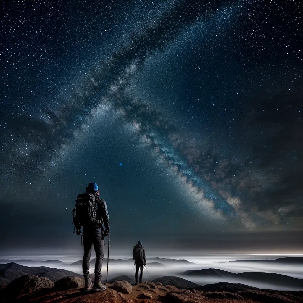 Aprimoramento, ensinamento e aventura: descubra o que significa sonhar com explorar a noite 3 Fotos pessoa colina noite estrelas descoberta