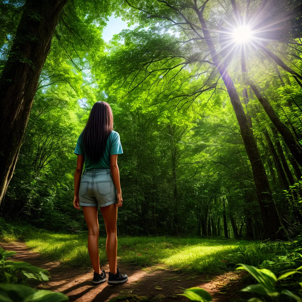 Desvendando Enigmas: O que Significa Sonhar com Natureza? 3 Fotos pessoa floresta verde sol paz 1