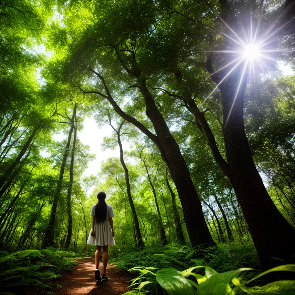Descubra o Significado de Sonhar com a Natureza 4 Fotos pessoa floresta verde sol paz 2