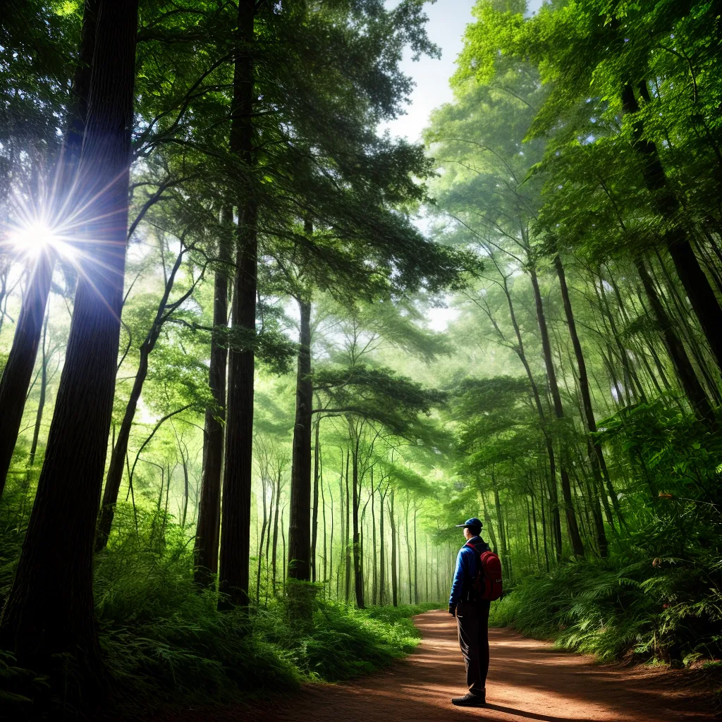 Reflorestamento Interior - Conheça o significado de sonhar com árvores 2 Fotos pessoa floresta verde sol paz 8