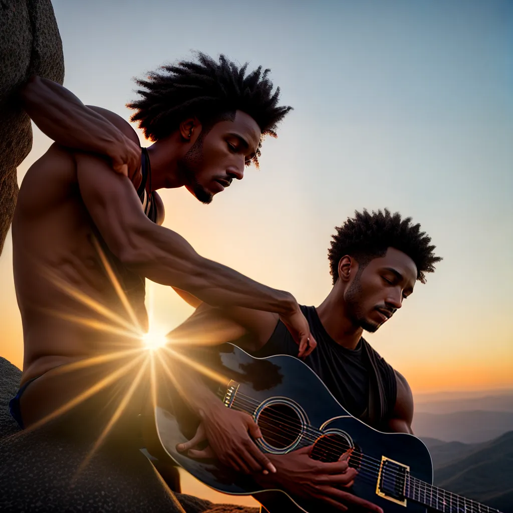 Fotos pessoa guitarra por do sol liberdade
