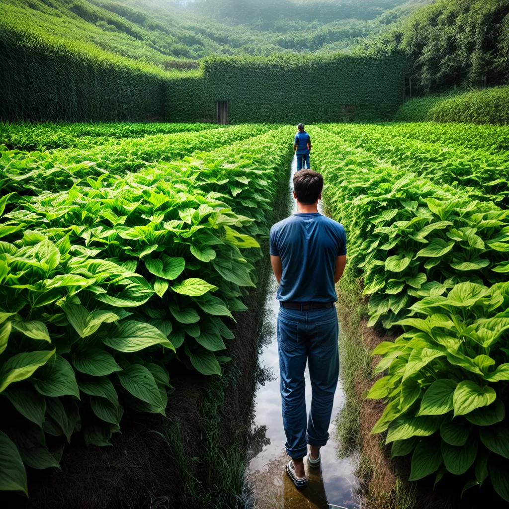 Fotos pessoa hidroponia plantas verdes parede