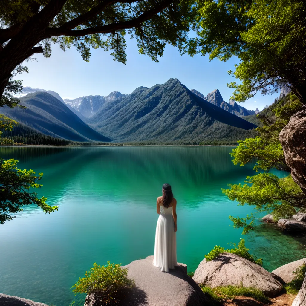 Blog: O que Significa Sonhar com Água Limpa e Cristalina 3 Fotos pessoa lago cristalino montanhas natureza