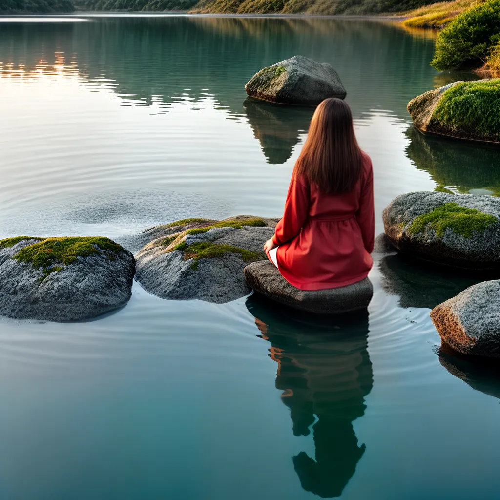 Desvendando Segredos: O Significado Oculto dos Sonhos com Água 6 Fotos pessoa lago por do sol reflexao 14