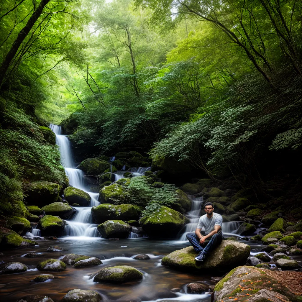 har com a Conexão com a Natureza e a Gratidão 2 Fotos pessoa meditando floresta natureza