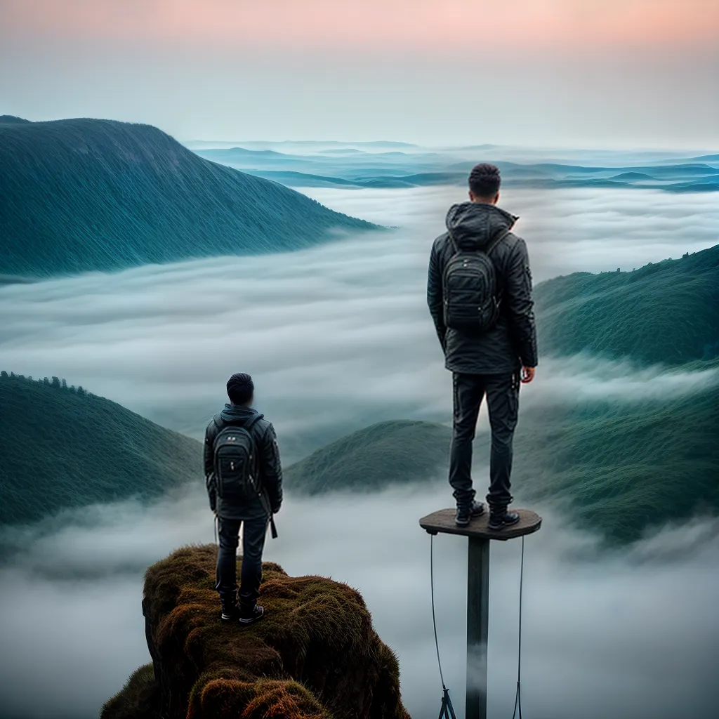 Viajando pela Onipresença dos Sonhos 3 Fotos pessoa nuvem paisagem onirica