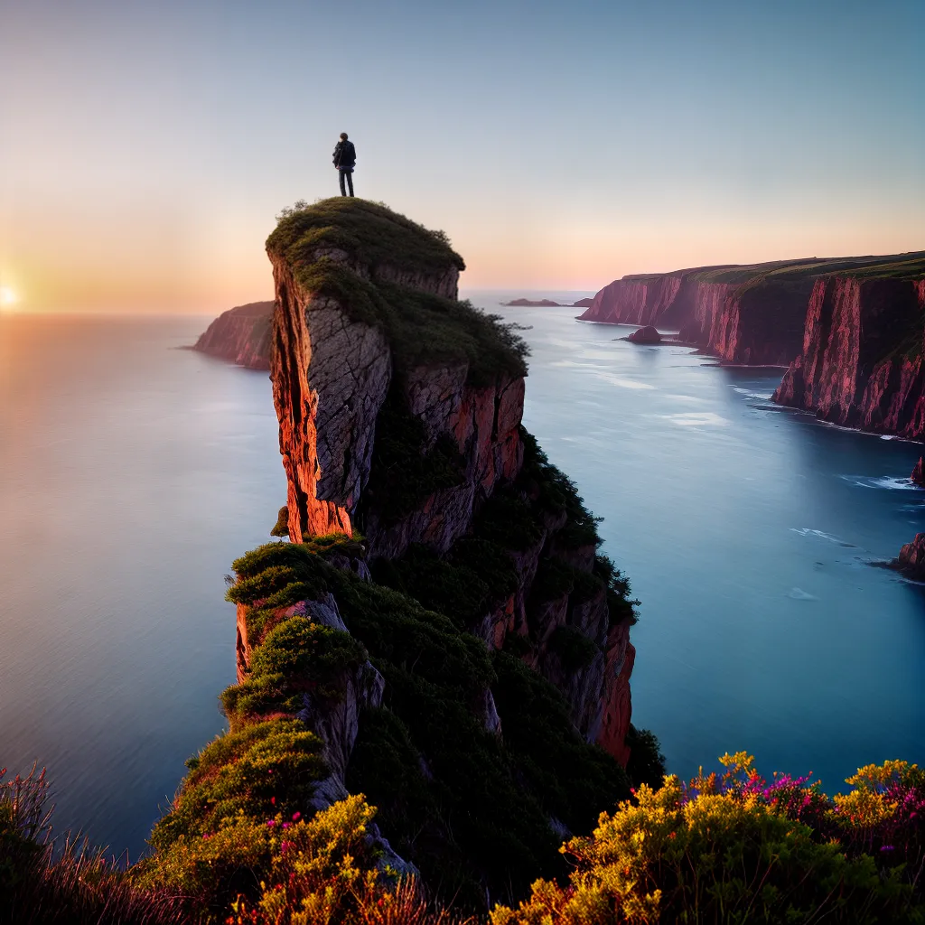Fotos pessoa por do sol oceano cliff amor