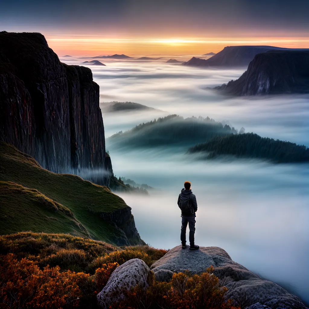 3. Eficácia e Escassez: O que Significa Sonhar com Algo Inalcançável? 2 Fotos pessoa por do sol penhasco asas cortadas