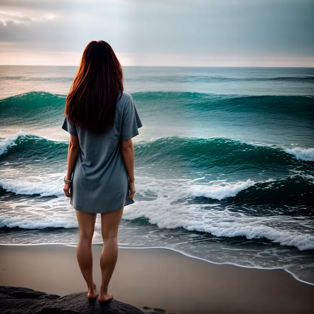 Fotos pessoa praia olhar ondas