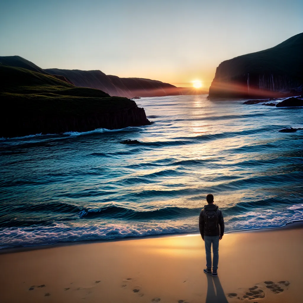 Título: Desvendando o Significado de Sonhar com Oceanos 3 Fotos pessoa praia por do sol