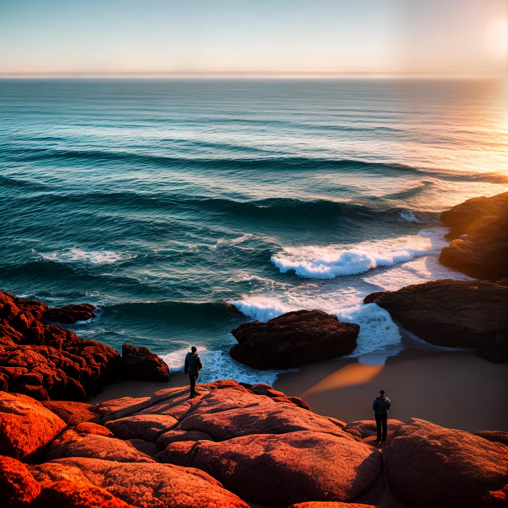 Fotos pessoa praia tubarao por do sol