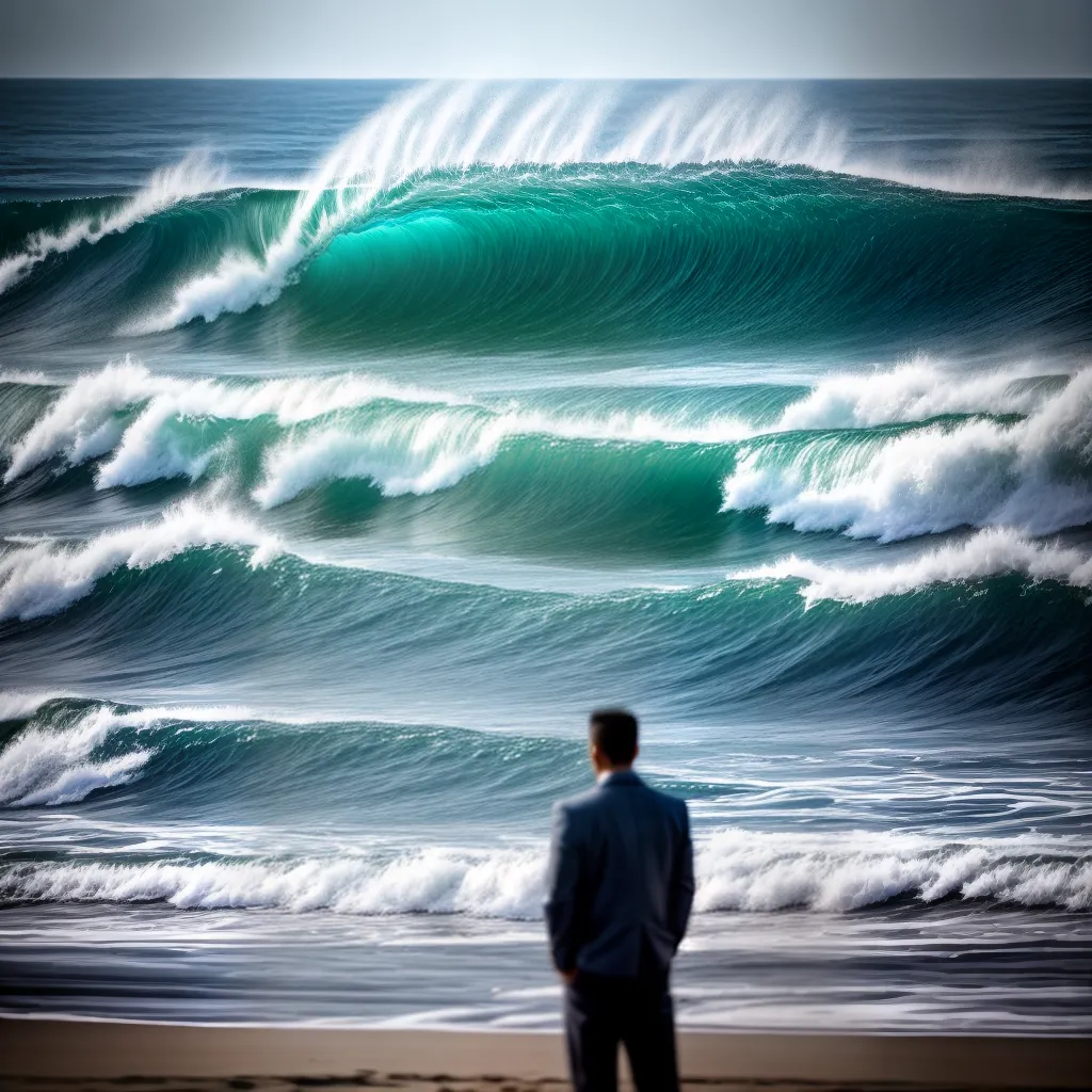 Fotos pessoa reflexiva mar ondas futuro