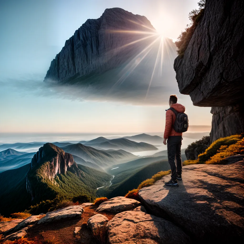 O Simbolismo Incrível de Sonhar com Alturas e Mirantes 4 Fotos pessoa topo montanha paisagem sonho