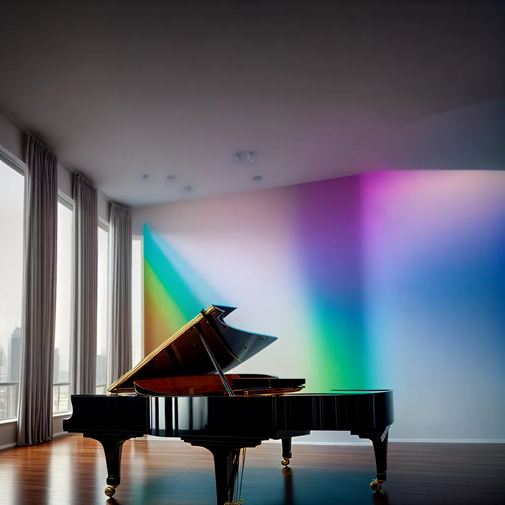 Fotos piano colorido musica aura