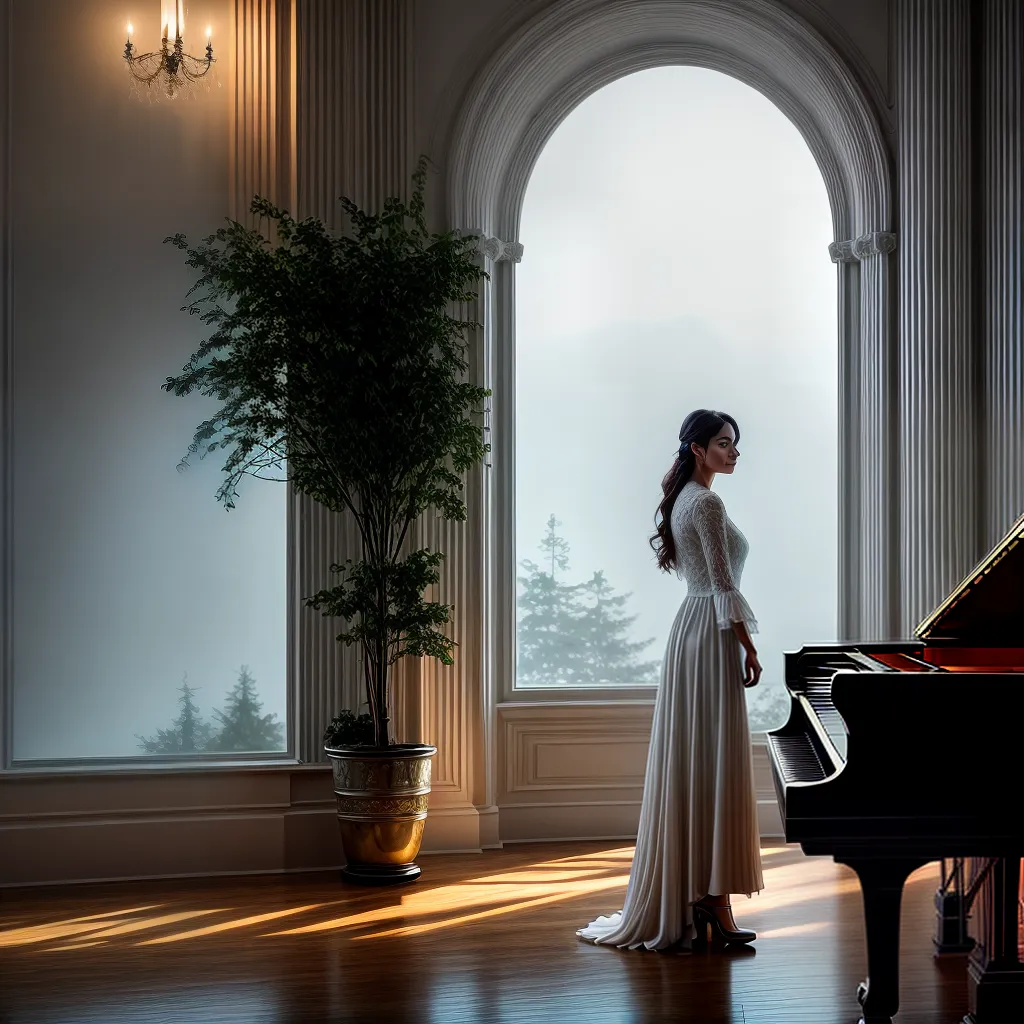 Desvendando o Pentatonismo: Qual o Significado de Sonhar com Escala Musical? 2 Fotos piano magico nevoa paisagem