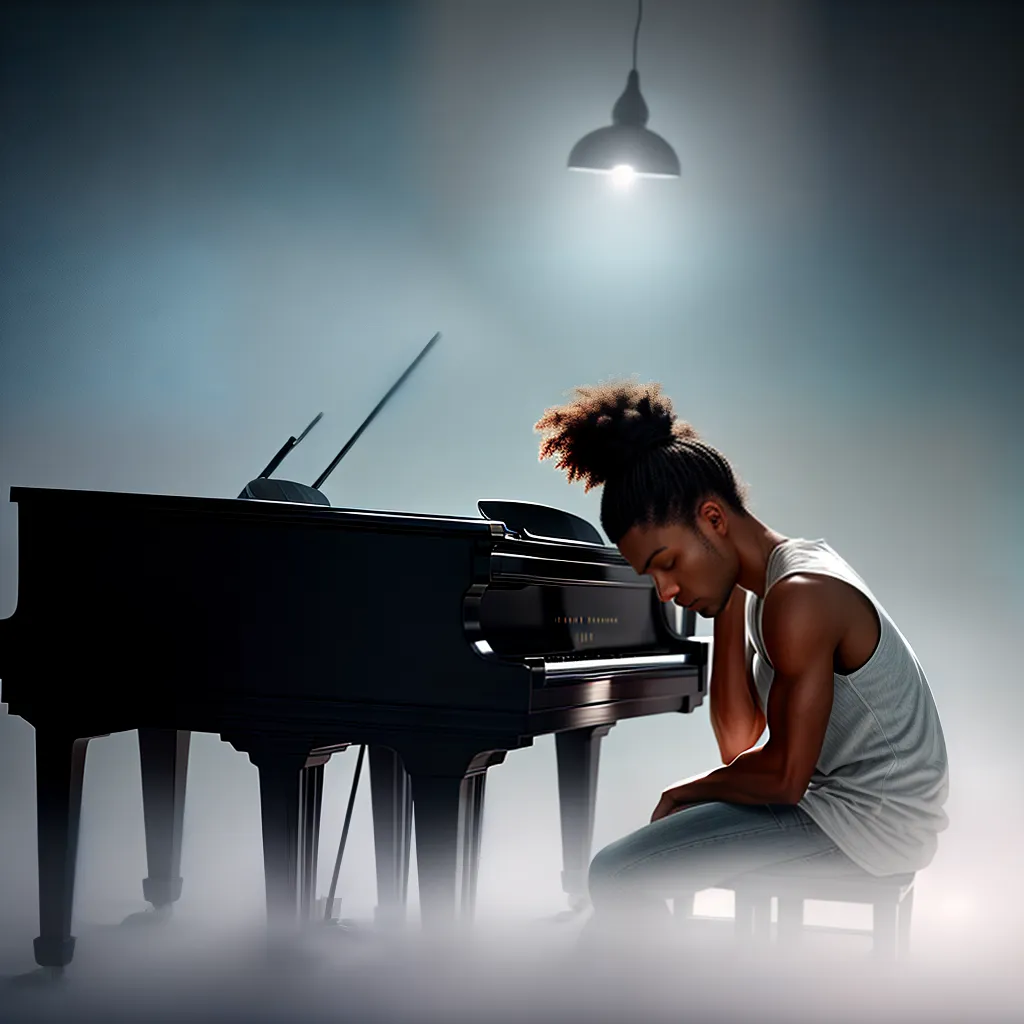 Desvendando o Pentatonismo: Qual o Significado de Sonhar com Escala Musical? 3 Fotos piano nevoa sonho criatividade