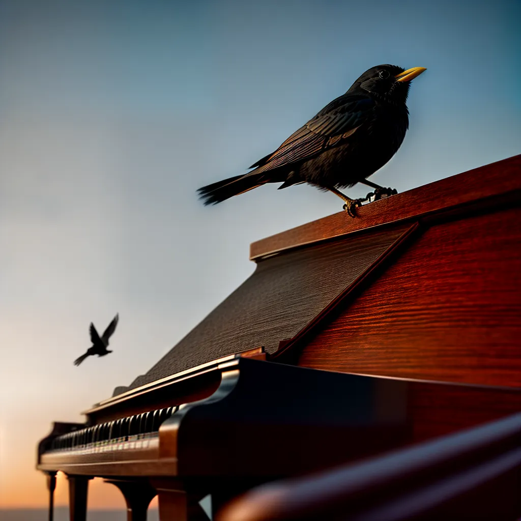 Fotos piano passaro plumas misterio
